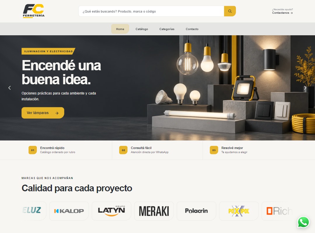 Sitio web de Ferretería FC